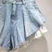 Niche Fashionable High-waisted Wide-leg Pants Trendy American Ins High Street Fake Two-piece Design Denim Shorts For Women_ecoleips.com