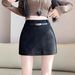 Khaki Suede High-Waisted Midi Skirt for Petite Women Hip Covering Retro Style A-Line Mini Skirt for Autumn And Winter_ecoleips.com