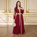 Modest Abaya Dress Elegant Long Sleeve Lace Cover-Up Dress – Flowy Open Front Maxi Robe With Embroidery Details_ecoleips.com