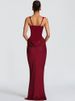 JULISSA MO Patchwork Satin Sexy Sleeveless Women Maxi Dress Coffee Spaghetti Strap High Waist Dress Slim Elegant Party Clubwear_ecoleips.com