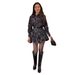 Classic Plaid Belted Shirt Dress Long Sleeve A-Line Button down Adjustable Waist Tie Stretch Polyester Blend XS-XXXL 3 Colors_ecoleips.com