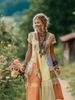 Summer Bohemian-Style 3D Printed Tassel Long Dress, Women's Vacate-Style Beach Waist-Cinching Dress_ecoleips.com
