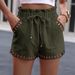 Women's Cotton Linen Shorts Multi-Color Multi-Size Elastic Waistband And Side Pockets - Comfort Fit Trousers In Multiple Colors_ecoleips.com