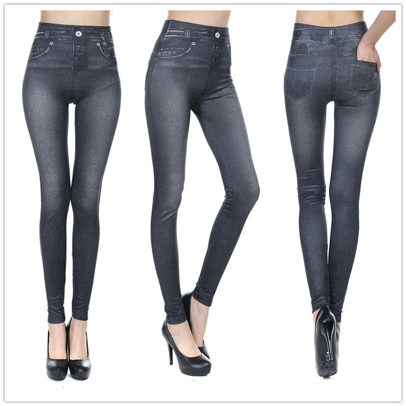 TV Shopping Favorite! High-Waisted Fleece-Lined Leggings – Thick Denim-Look With Functional Pockets (Gray/Black/Blue, S-XXXL)_ecoleips.com