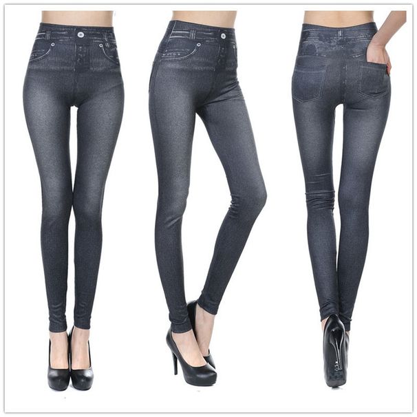 TV Shopping Favorite! High-Waisted Fleece-Lined Leggings – Thick Denim-Look With Functional Pockets (Gray/Black/Blue, S-XXXL)_ecoleips.com