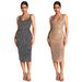 Women's Clothing Sexy Backless Rhinestone Strappy Bodycon Dress - V-Neck Sleeveless Midaxi Dress Stretchy Milk Silk Fabric Elegant Club Wear_ecoleips.com
