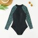 Aria Basics European And American Foreign Trade Cross-border Floral One-piece Sun-protective Women's Swimsuit, Diving Suit,_ecoleips.com
