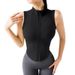 European And American Style Sports Slim Fit Sleeveless Running Yoga Wear Zipper Vest Fitness_ecoleips.com