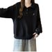 European American Real-shot Polo Collar Embroidered Sweatshirt For Women, Spring Autumn Thin New Style,_ecoleips.com
