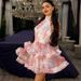 Talenza Fashion Floral Print Dresses Women's Sexy Backless Sleeveless Pleated Ruffled Elegant Dress New Party Club Female Dress_ecoleips.com