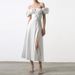 2026 New Spring Women's Clothing Cross-Border European And American French Style Puff Sleeve Solid Color High Slit Long_ecoleips.com