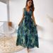 Cross-border European And American Fashion Foreign Trade Women's Clothing 2025 Summer New Backless Floral Print Tie-dye_ecoleips.com