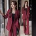 Elegant And Dashing Host Autumn Winter Professional Formal Wear Goddess Style Suit Set For Women Thickened Blazer Jacket_ecoleips.com