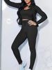 Women's Clothing Fashion Casual Vest Inner Long Sleeved Jacket With Zipper Trousers Three Piece Set_ecoleips.com