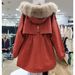 girl Europe Station 2022 Winter New Loose Mid-Length Fur Collar Fleece Lined Thickened Casual Hooded Parka Jacket For Women_ecoleips.com