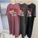 Cartoon Bear Print Short Sleeve Summer And Autumn New Loose Round Neck Pregnant Woman Comfortable Dress_ecoleips.com