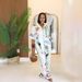 Women's Satin Printed Elegant Short Sleeve Shirt Wide Leg Pants Casual Two Piece Set RC3327_ecoleips.com