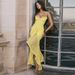 Women's Clothing New Style Temperament Sexy Backless Mesh Suspender Long Skirt Solid Color Slim Dress_ecoleips.com