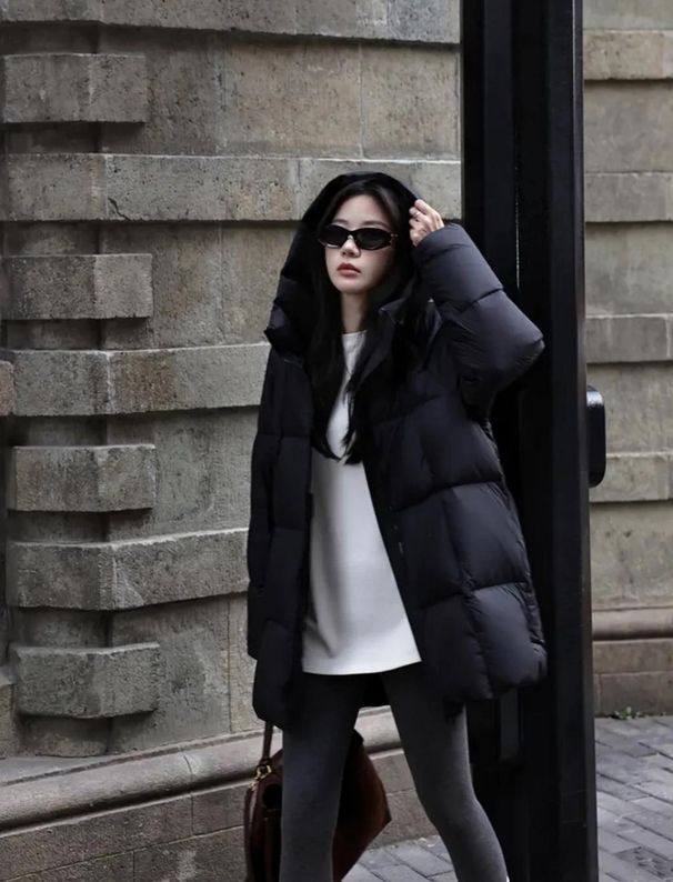 girl Girl Girl Cloud Puff Mid-Length Jacket For Women 2025 Winter New Loose Thickened Warm Hooded Cotton Coat Trendy_ecoleips.com