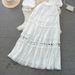 Women Standing Collar Hollowed Out Lace Top Two-piece High Waisted Skirt_ecoleips.com