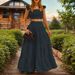 Women's Clothing Temperament Sexy Solid Color Mid Waist Sling Big Swing Two Piece Suit Dress_ecoleips.com