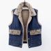 Women's Fleece Denim Vest Winter Warm Sleeveless Jacket Short Padded Coat With Lambswool Lining_ecoleips.com