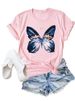 European And American Cross-border Foreign Trade Women's Clothing Butterfly Pattern Printed Round Neck Short-sleeve_ecoleips.com