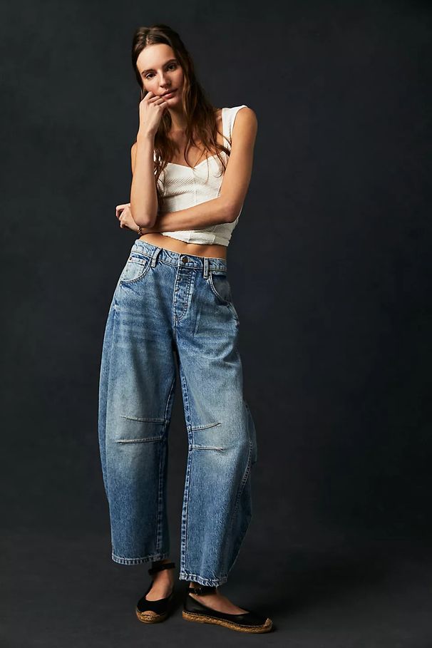 Women's Clothing Fashion Casual Women's Loose Wide Leg Pants Mid Waist Washed Denim Trousers_ecoleips.com
