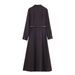 KONDALA Fall Elegant Belt Long Dress Women's Vintage Coffee V-Neck Slim Dress 2025 Autumn Fashion Dinner Party Ladies Dress_ecoleips.com