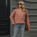 2025 Autumn/Winter New Solid Color V-neck Loose Casual Long Sleeve T-shirt Top Women's Wear_ecoleips.com
