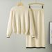 Women’s Clothing gentle style knitted suit new women's spring sweater skirt dress two piece suit_ecoleips.com