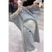 Slim Fit Stretch Straight Jeans For Women – Bluish High-Waisted Floor-Length Denim Pants With Embroidery (XS-3XL)_ecoleips.com