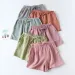 Women's Summer Pajamas Shorts Solid Color Cotton Gauze Double-layer Thin Loose Pants Homewear Summer Shorts Beachwear_ecoleips.com