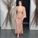 Floral Chiffon Ball Gown – Elegant Long Sleeve Party Dress (S-XXL, Printed, Polyester, Summer Collection)_ecoleips.com