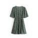 YPFF New European And American Style Niche Short-Sleeve For Women, Vintage Vacation Style, Waist-Cinching, Tie-Waist_ecoleips.com
