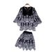 Women's French Retro Lace Two Piece Set Hollowed out Slimming High Waisted Summer Style Commuting Lazy Suit_ecoleips.com