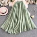 White Yamamoto Style Long Skirt for Women High-Waisted Slimming Flowing Full Skirt Versatile Petite Summer New Style 2025_ecoleips.com