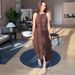 Women's Sleeveless Button Front A-Line Dress High Waist Summer Casual Elegant Wrap Dress Polyester Stretch Comfortable_ecoleips.com