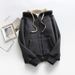 Women's Clothing Fleece Zip-Up Hoodie – Thickened Plush Lined Pullover With Full-Zip, Loose Fit, Unisex Casual Jacket (Black/Navy/Gray/Wine Red)_ecoleips.com