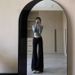 American High Street Black Micro-pull Jeans Women's Summer High-waisted Thin And High Loose Design Straight-leg Pants_ecoleips.com