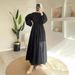 Women's Clothing Hepburn Style Solid Color Round Neck Tie Waist Long Skirt_ecoleips.com