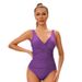 Women's Clothing Solid Color V Neck One Piece Women's Swimsuit Backless Triangle Tight Swimsuit_ecoleips.com