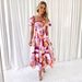 European And American Platform Spring Summer New Hot-Selling Off-Shoulder Printed Puff Sleeve Dress For_ecoleips.com