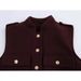 ZADATA Women's 2024 Winter European And American Stand Collar Single-Breasted Long-Sleeve Short Jacket 3046292_ecoleips.com