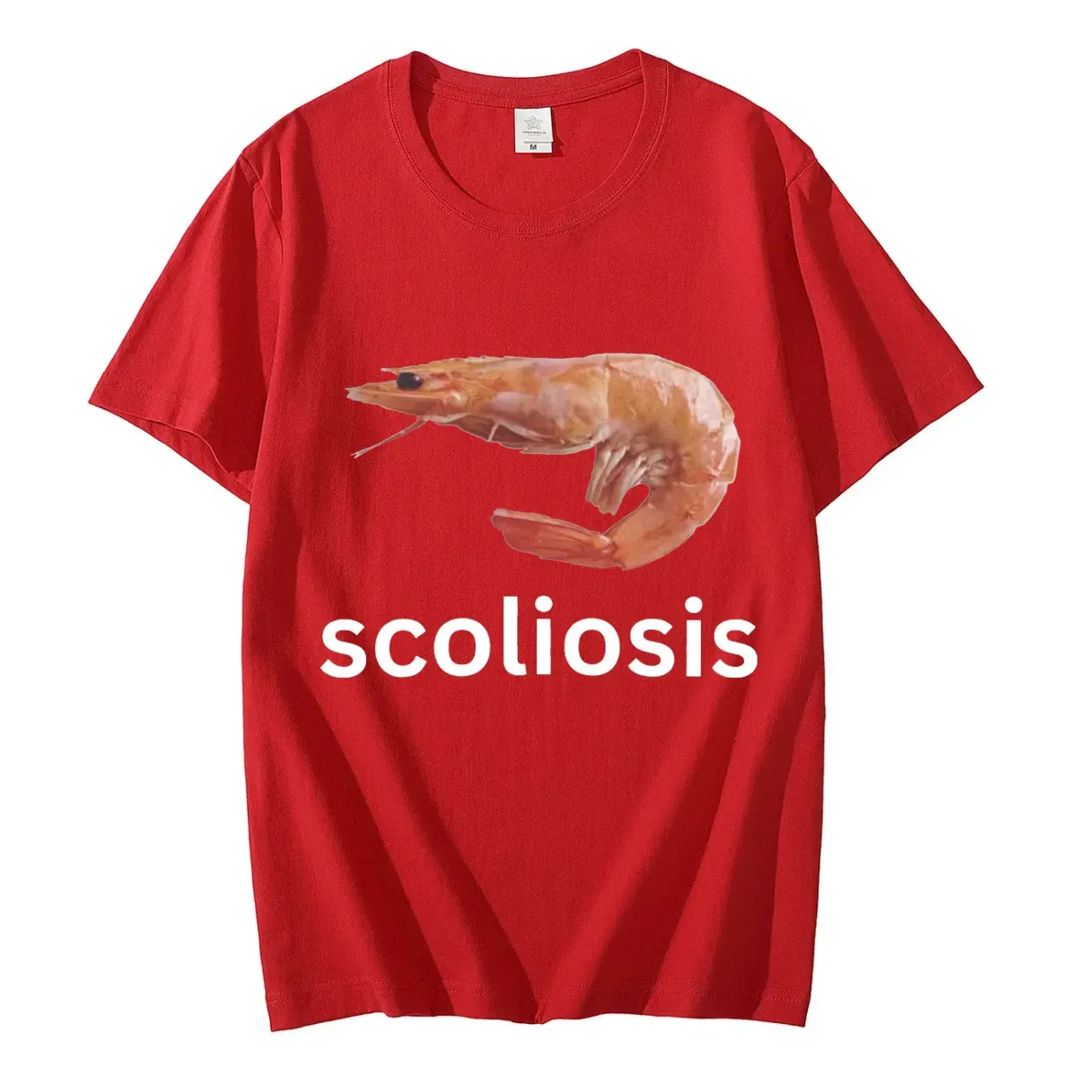 Scoliosis Funny Shrimp Meme T-shirt Unisex Fashion Casual T-shirts Summer Short Sleeve T Shirts Streetwear Women T Shirts_ecoleips.com
