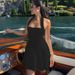 Women's Clothing Fashion Solid Color Dress Sexy Sling One Shoulder Sleeveless Backless A Line Skirt_ecoleips.com