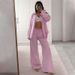 Women's Clothing Fashionable Casual Striped Shirt And Trousers Two Piece Set For Women Loose Fit Style For Formal & Casual For Women_ecoleips.com