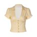French-style Vintage Women's T-shirt, 2026 Spring New Fashion, Sexy Cardigan With Buttons, Short-sleeved Top, Wholesale_ecoleips.com