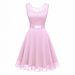 European And American Cross-border Spring/summer New Sleeveless Elegant Lace Hepburn Patchwork Dress_ecoleips.com