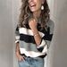 Women's Clothing Oversized Striped Knit Sweater - Soft Breathable Pullover With Relaxed Fit (S-3XL, Grey)_ecoleips.com